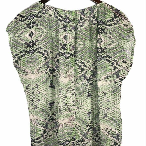 Cabi Womens Green Snake Print Blouse Top Size S - Picture 10 of 11